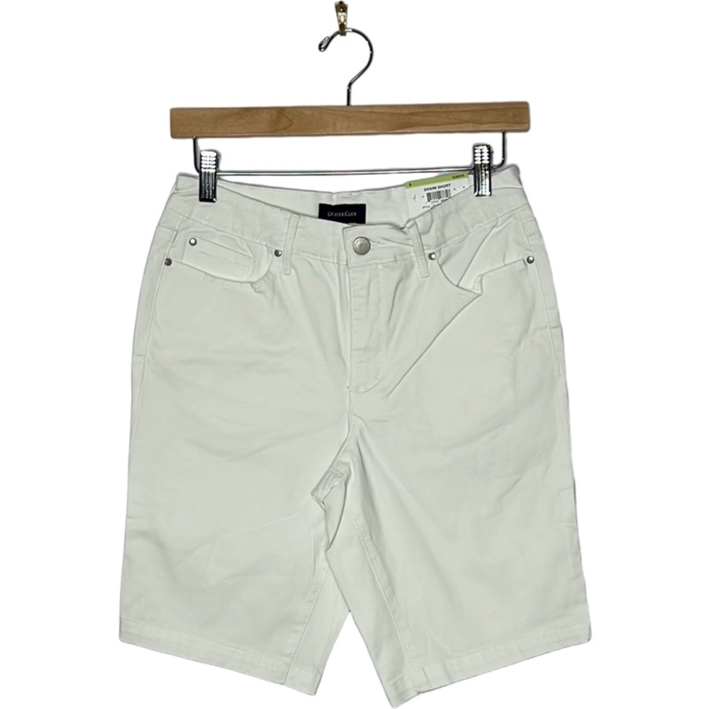 NWT Charter Club Denim shorts‎ bright white size 4 .
